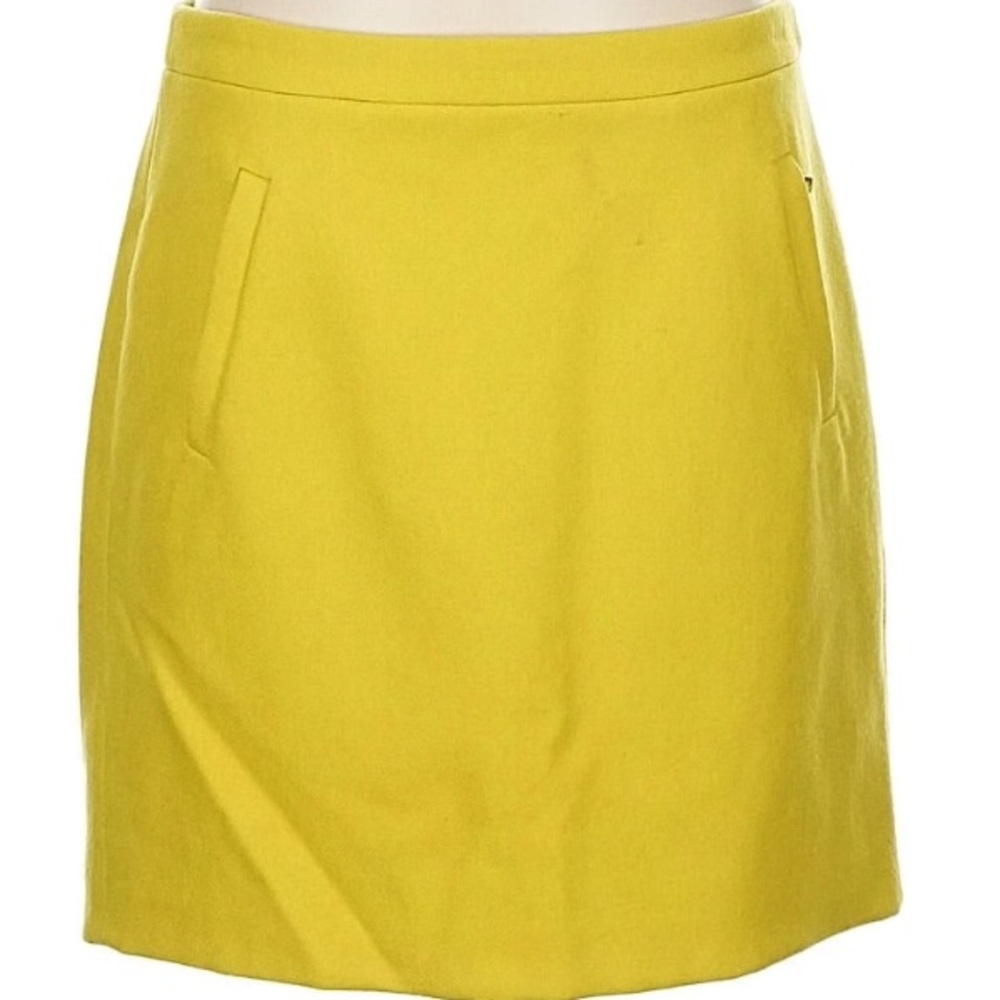 Yellow mini skirt wool blend J. Crew